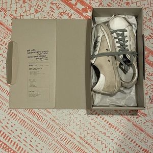 Golden Goose White and Gray Sneakers